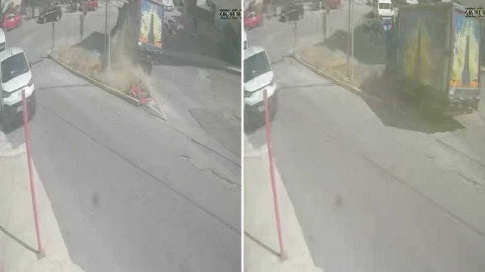 Maltepe Esenkent'te kaza anı güvenlik kamerasında