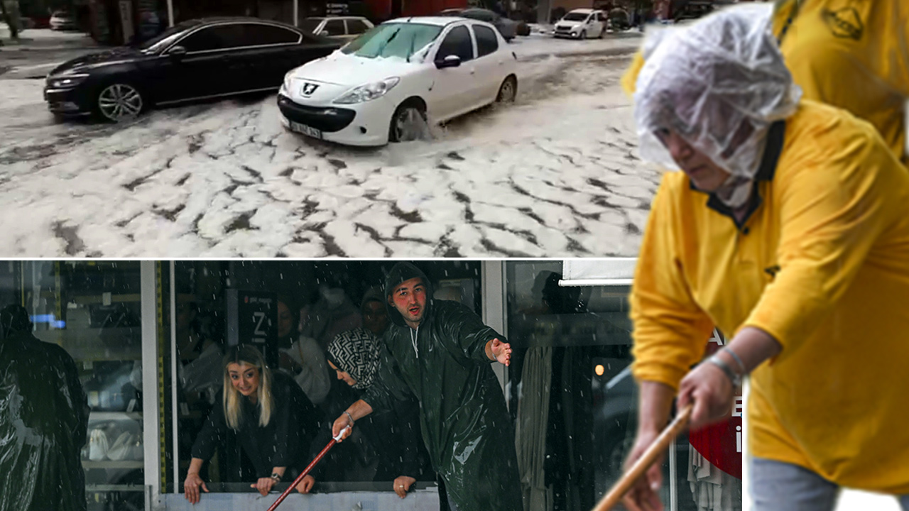 Ankara ve Afyonkarahisar'da sağanak ve dolu: Bir anda bastırdı, yollar beyaza büründü