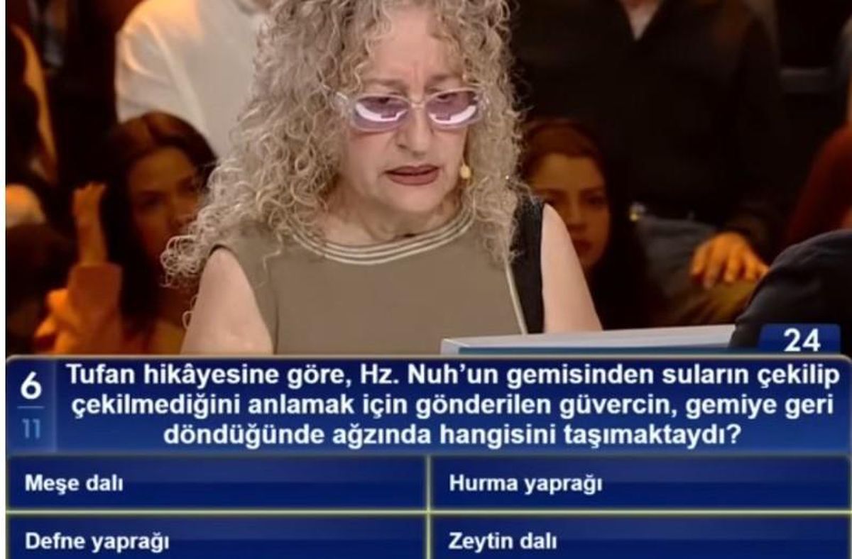 Tufan hikâyesine göre, Hz. Nuh'un gemisinden suların çekilip çekilmediğini anlamak için gönderilen güvercin, gemiye geri..