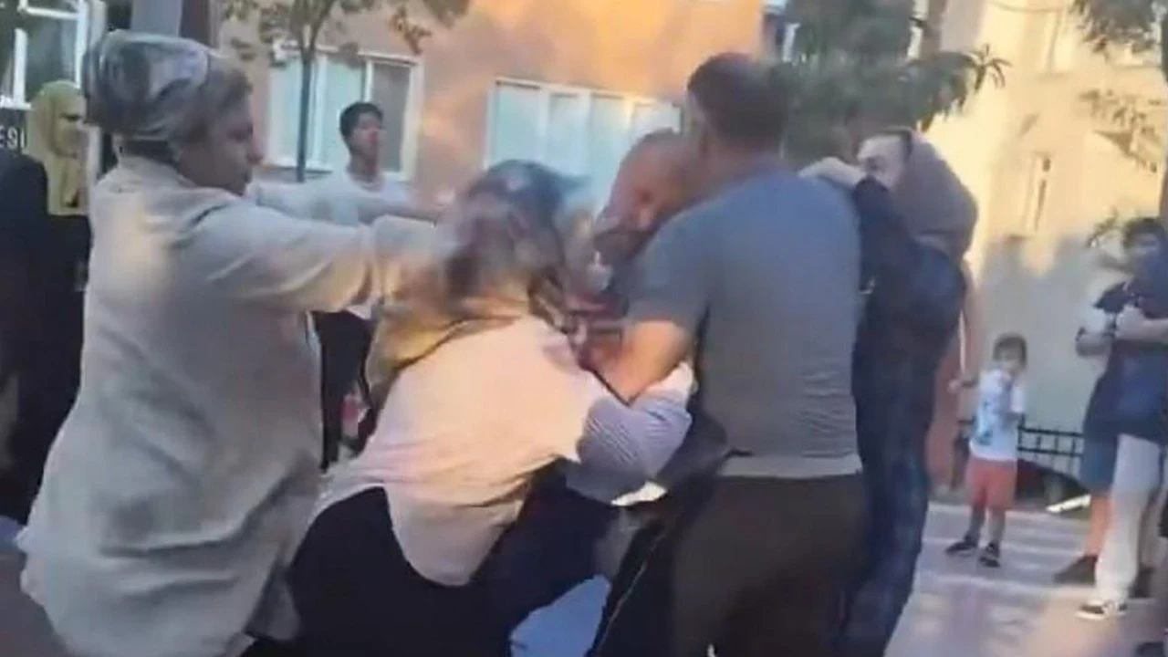 Tokat iddiası aileleri karşı karşıya girdi! Parkta birbirlerine girdiler: O anlar saniye saniye kaydedildi