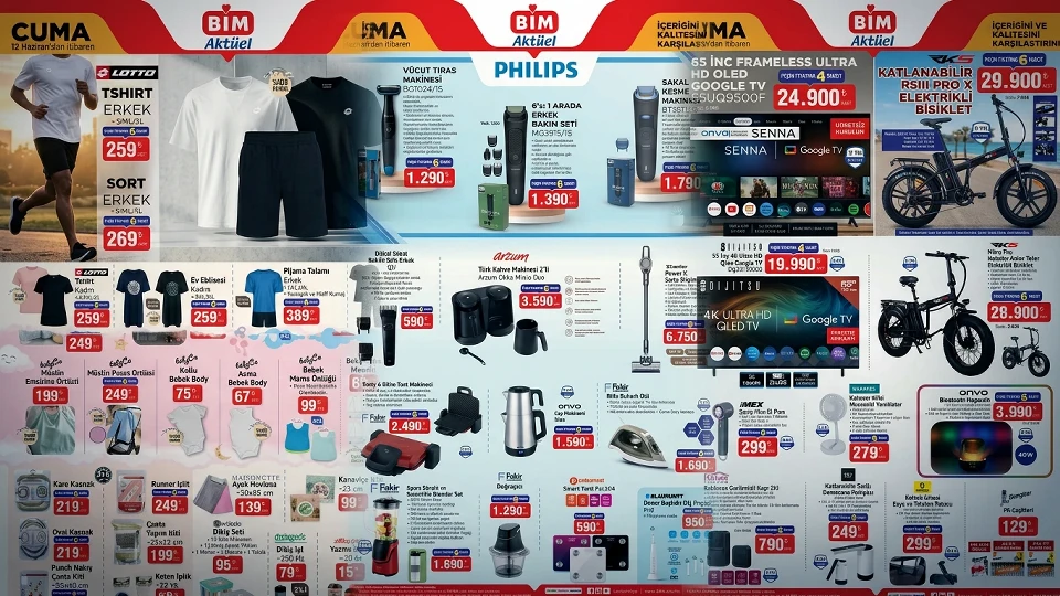 BİM Aktüel Kataloğu 9-10-12 Haziran 2026: Bu Hafta BİM'de Neler Var? Elektrikli Bisiklet, TV ve İndirimli Ürünler