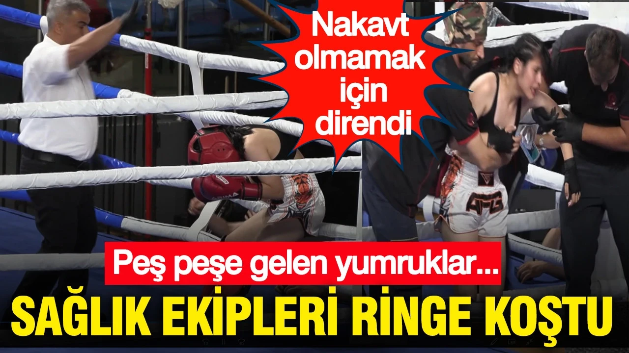 Peş peşe gelen yumruklardan sonra fenalaştı: Sağlık ekipleri ringe koştu: Nakavt olmamak için direndi