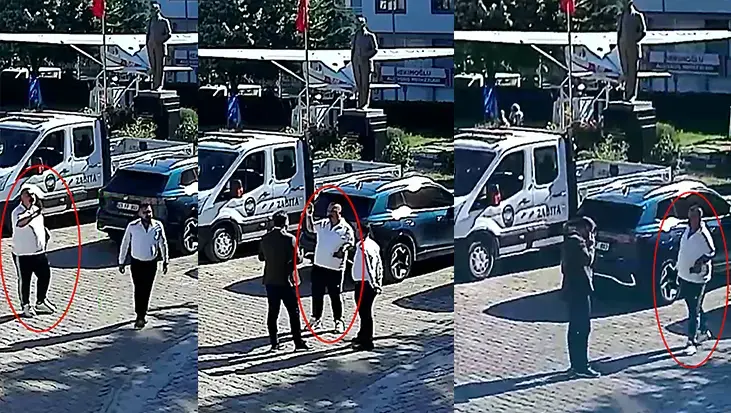 Dinar Belediyesi önünde hareketli dakikalar! Başkanın aracının yanında kesici aletle beklerken yakalandı