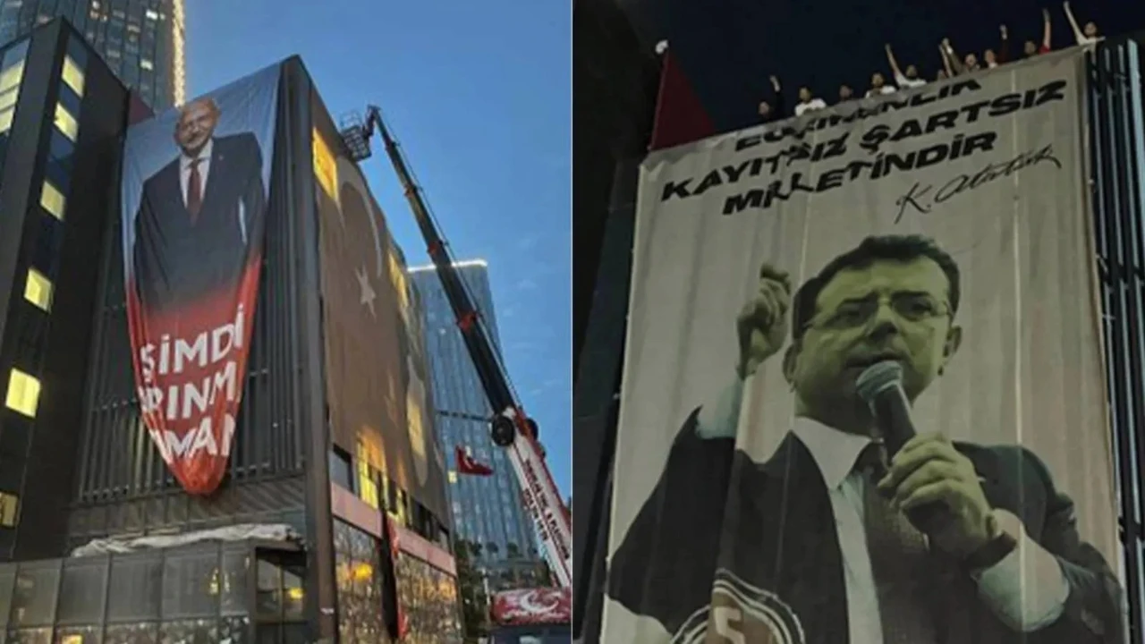 CHP İstanbul İl Başkanlığı'nda İmamoğlu pankartı indirildi