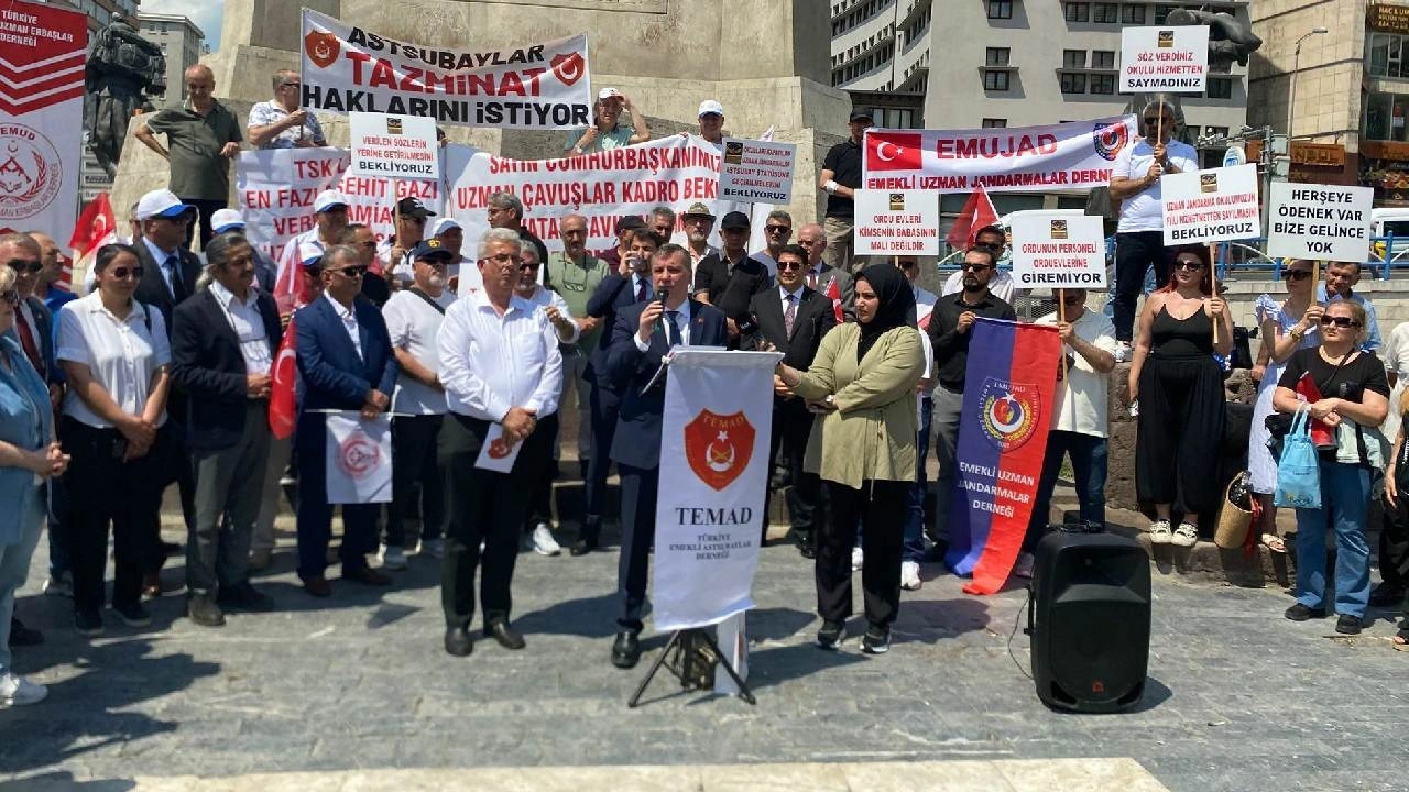 Emekli askerlerden Ankara'da hak arayışı: 'Bizleri sadece şehit olduğumuzda mı hatırlayacaksınız?'
