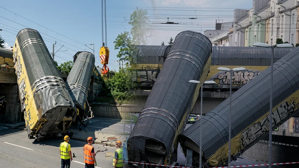 Almanya tren kazası: Münih'te çarpışan 2 yük treninin vagonları 5 metreden yola düştü | Dünya Haberleri