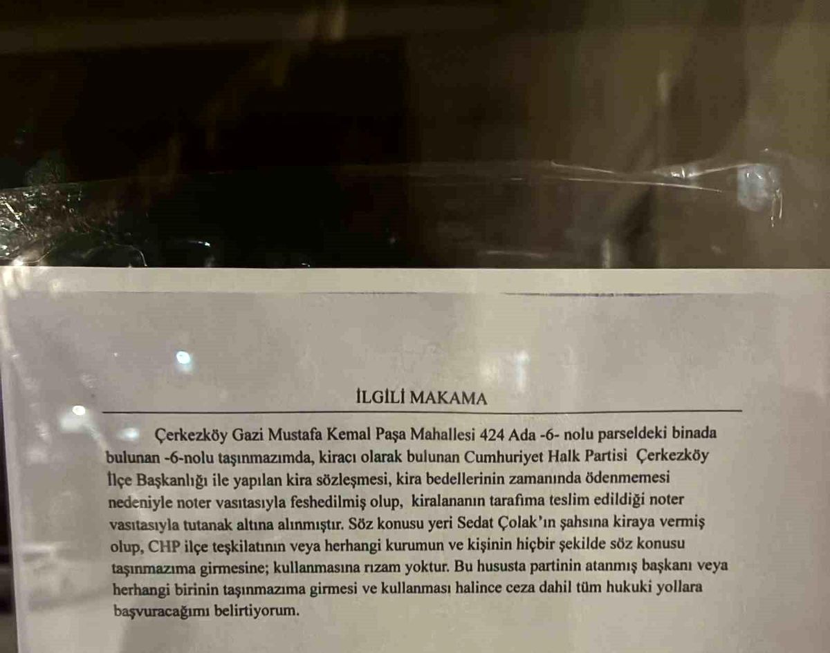 Görevden alınan ilçe başkanı kontratı kendi üzerine yapmış