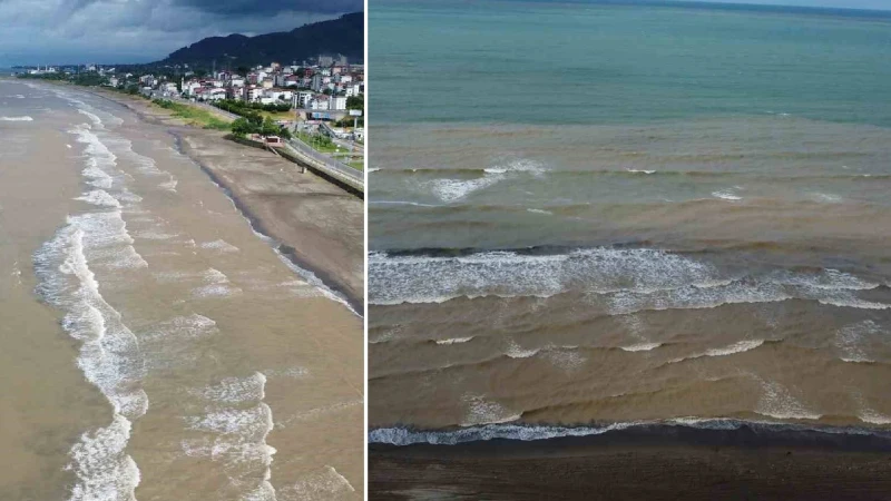 Ordu'da sel felaketi: Karadeniz çamura boyandı, sahil kahverengiye döndü