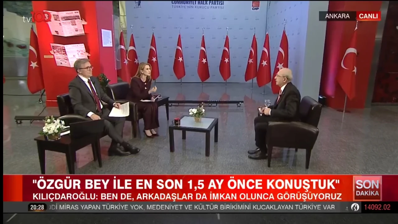 Kemal Kılıçdaroğlu'ndan tv100'de flaş açıklamalar: Kim partiyi bölüyorsa Erdoğan'a hizmet eder