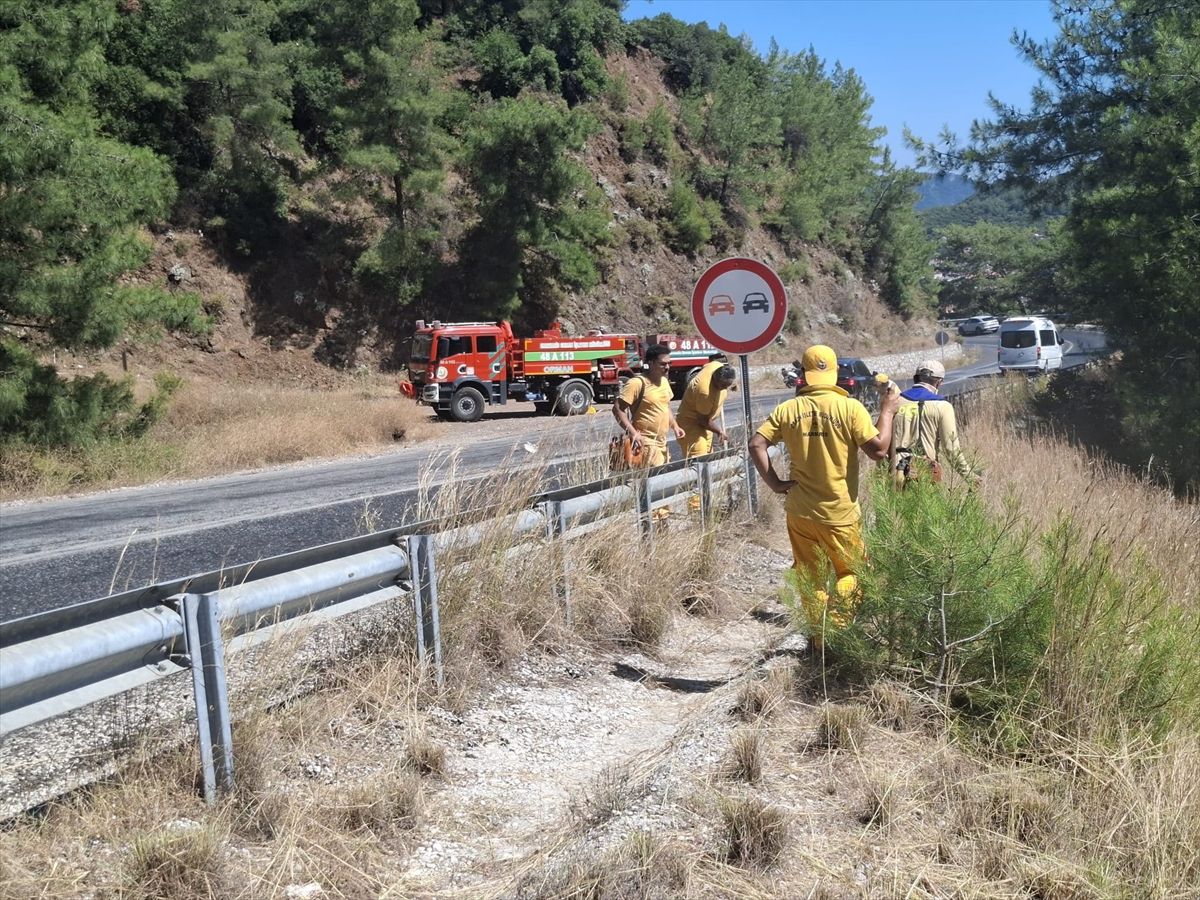 Marmaris'te orman yangınlarına karşı yol kenarlarında "yanıcı madde" temizliği başlatıldı