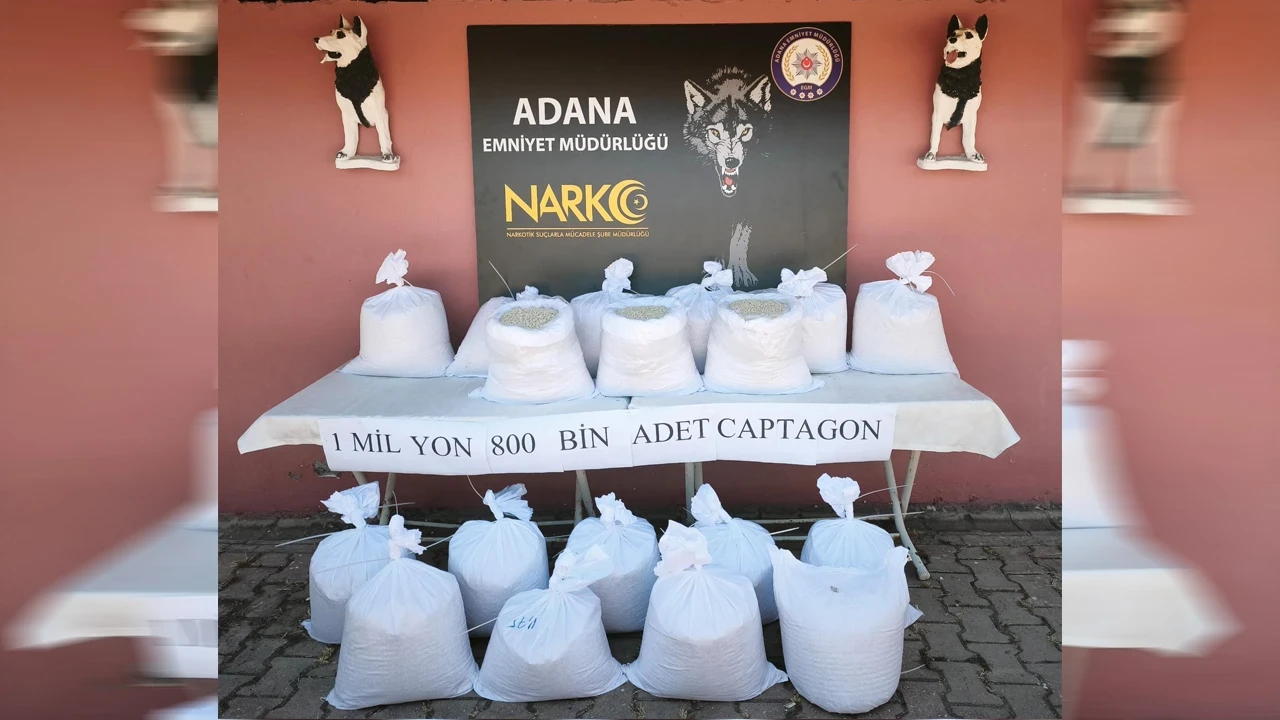 Adana'da 1 milyon 800 bin uyuşturucu ele geçirildi