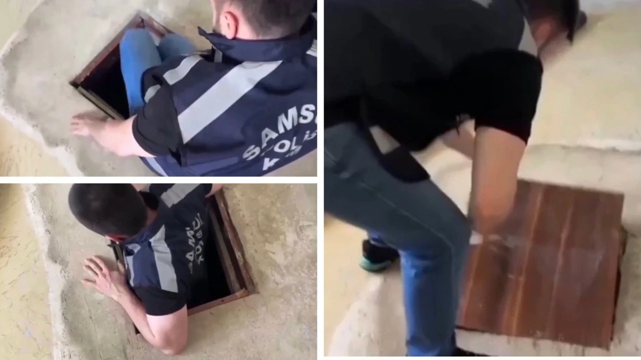 Halının altındaki gizli geçit define avcılarına götürdü