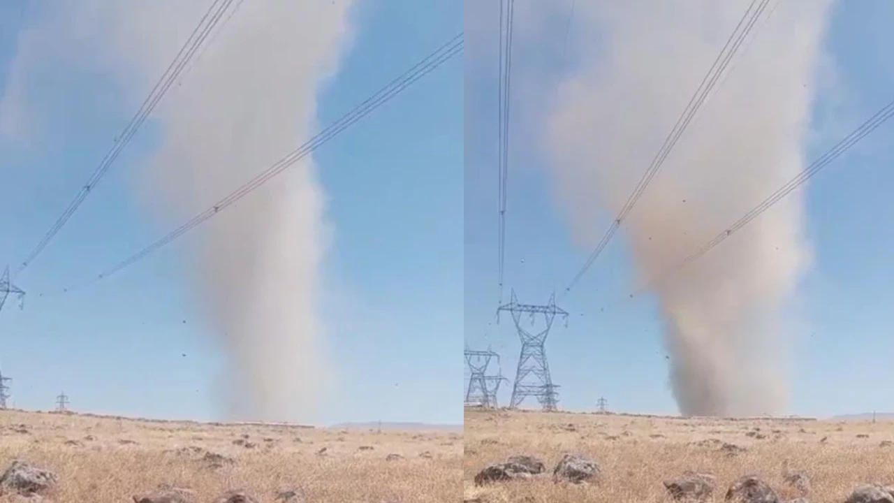 Elazığ’da dev hortum anbean kaydedildi