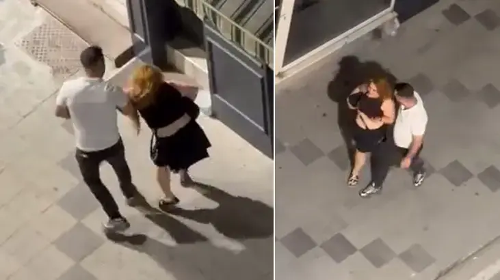 Zorla götürmeye çalıştı! Genç kadının yardım çığlığı kamerada
