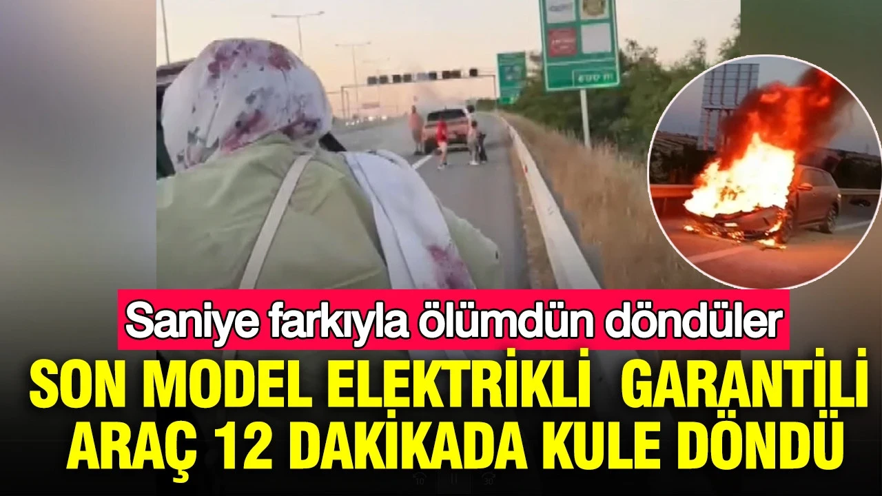 Son model elektrikli garantili araç 12 dakikada kule döndü: Saniye farkıyla ölümdün döndüler