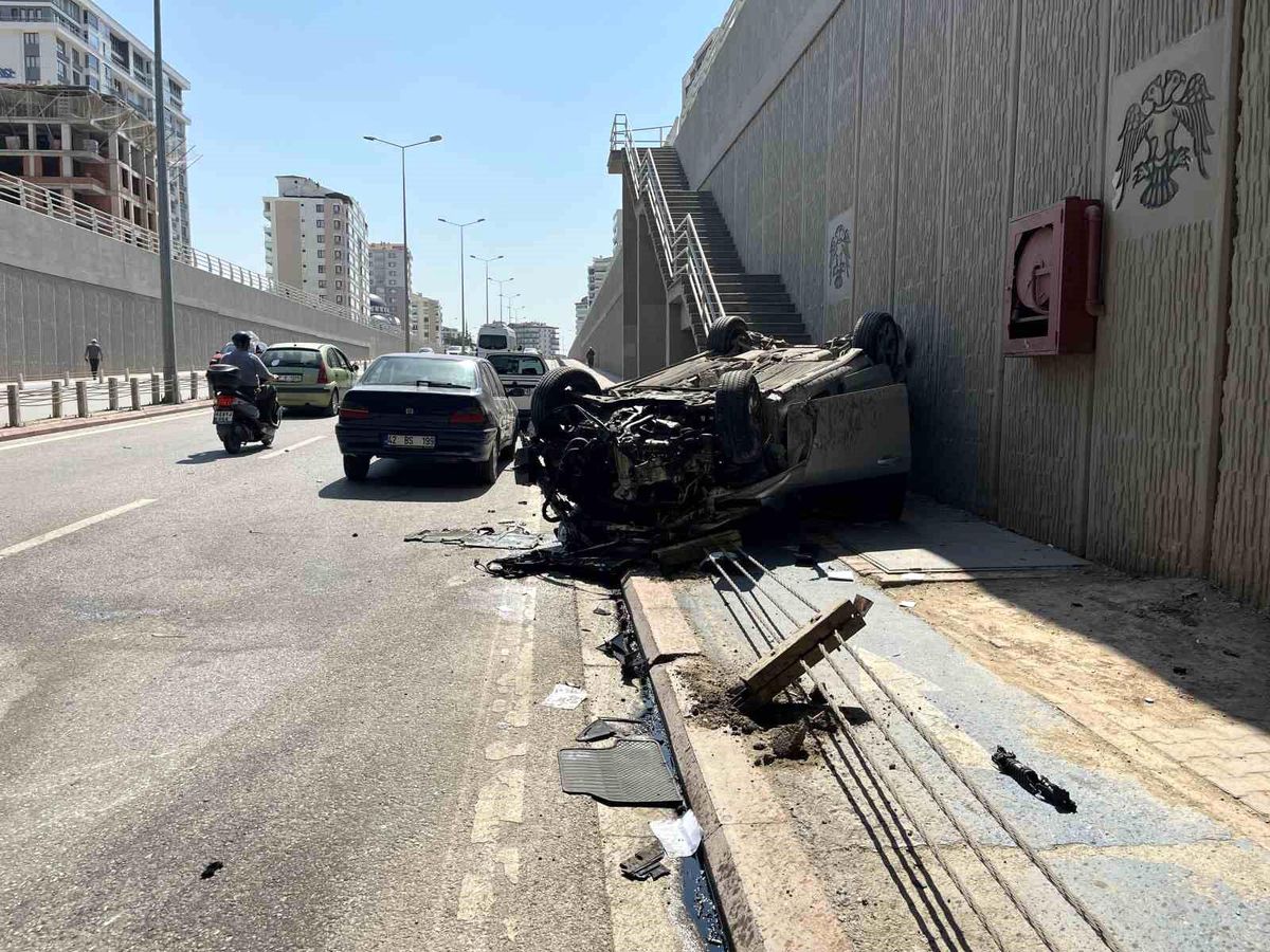 Kontrolden çıkan otomobil takla attı: 1 yaralı