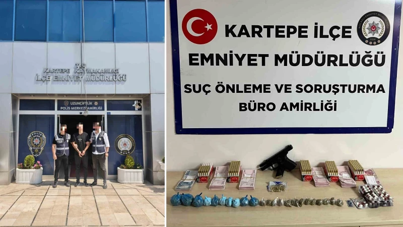 Firari katilin saklandığı adresten cephanelik ve uyuşturucu çıktı