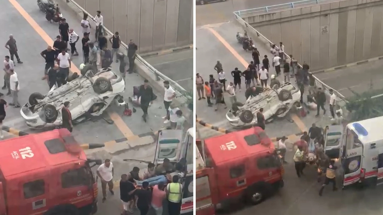 Bariyerlere çarpan otomobil devrildi! 2 kişi hayatını kaybetti
