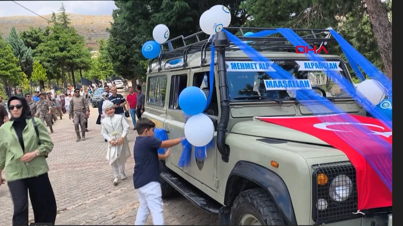 Kirveleri polis abileri oldu: Şehit çocuklarına muhteşem sünnet töreni