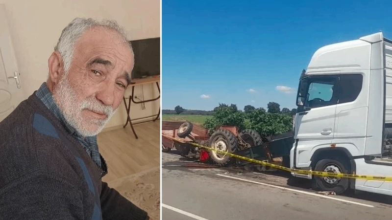 Kırklareli’nde tırın çarptığı traktörün sürücüsü hayatını kaybetti