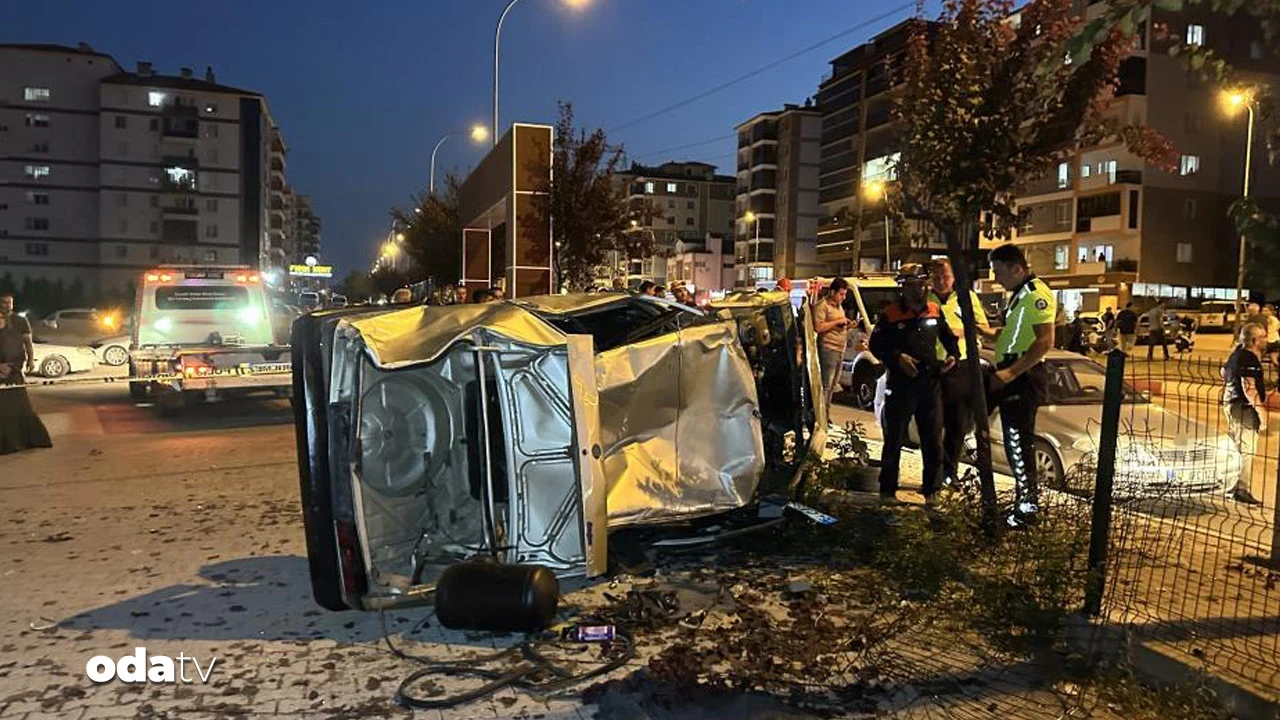 Yayalara çarptı, takla attı, otoparka daldı