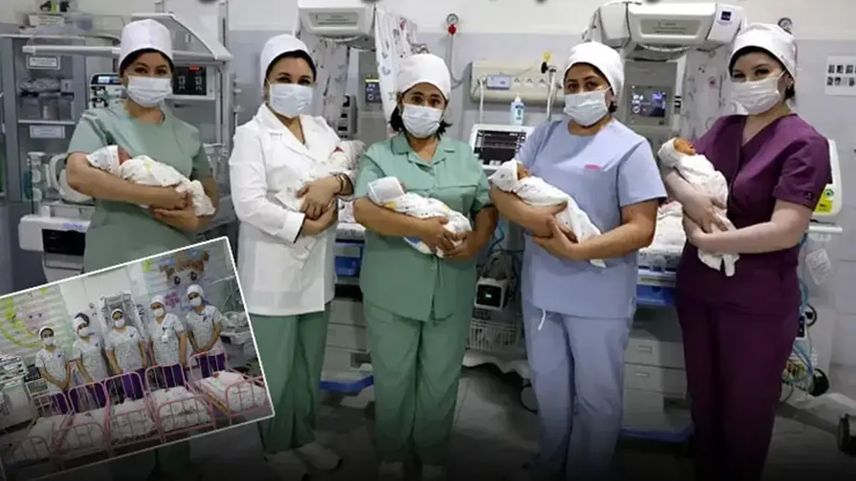 ​1 kilo 200 gram doğdular, tıp dünyasını hayrete düşürdüler! Mucize beşizler takip altında