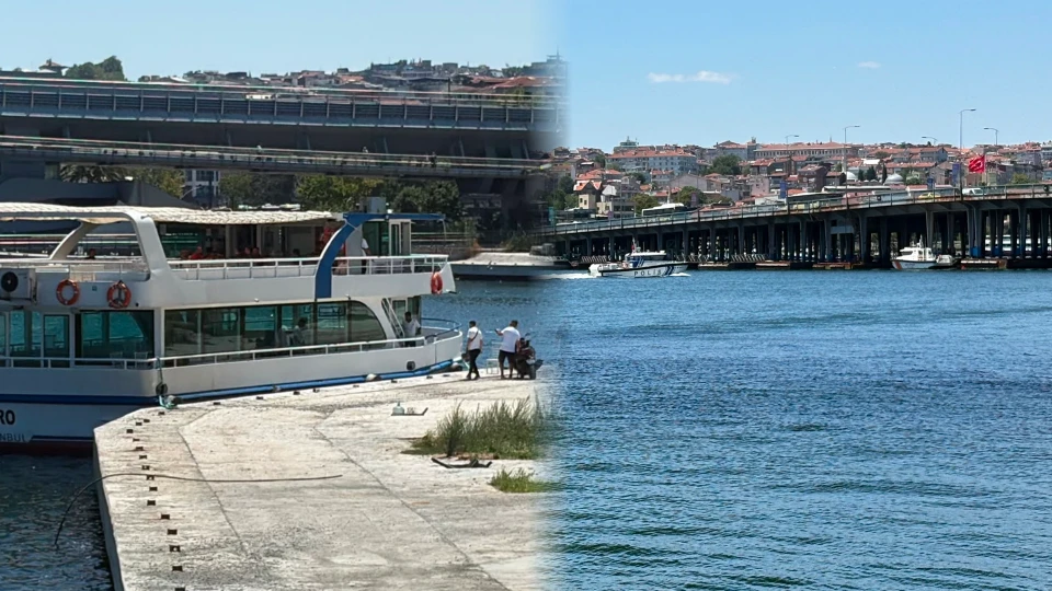 Haliç'te korkutan tekne kazası: Köprü ayağına çarpan tekneden denize düşen personel için ekipler seferber oldu
