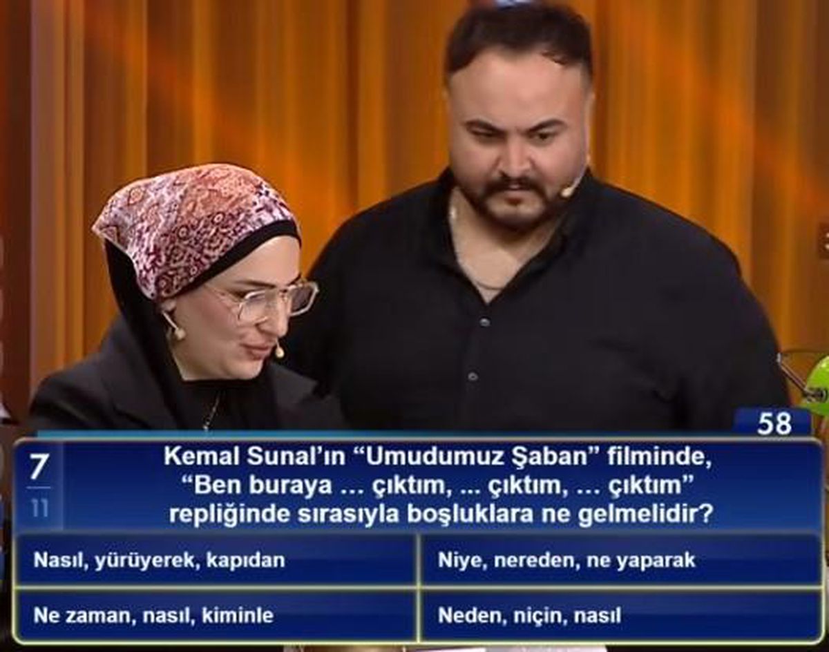 "Ben buraya ... çıktım, ... çıktım, ... çıktım" repliğinde sırasıyla boşluklara ne gelmelidir?