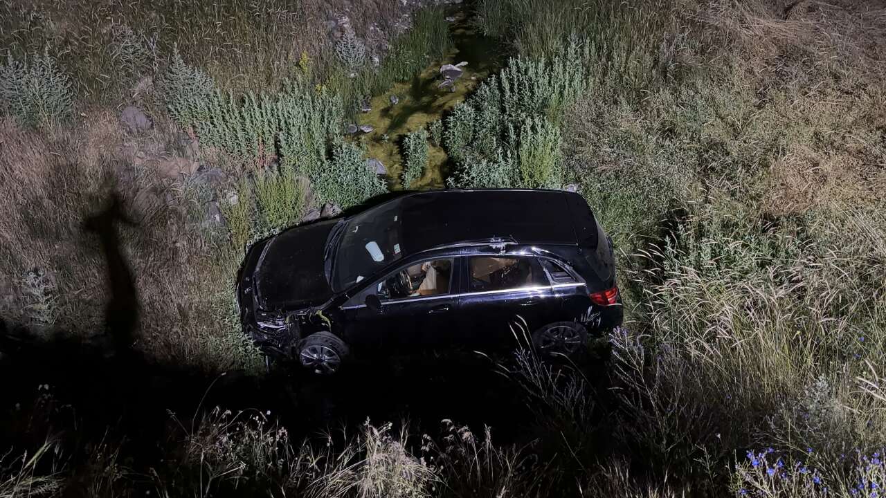 Elazığ'da trafik kazası: Yabancı plakalı araç şarampole uçtu
