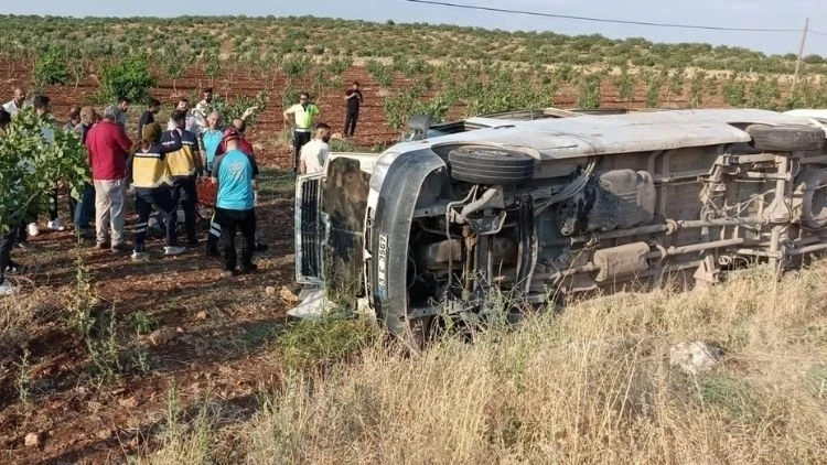 Tarım işçilerini taşıyan minibüs şarampole devrildi, çok sayıda yaralı var