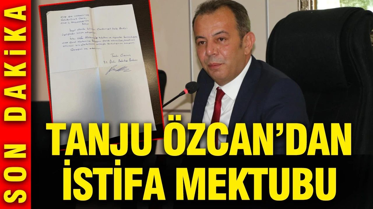 Tanju Özcan'dan istifa mektubu