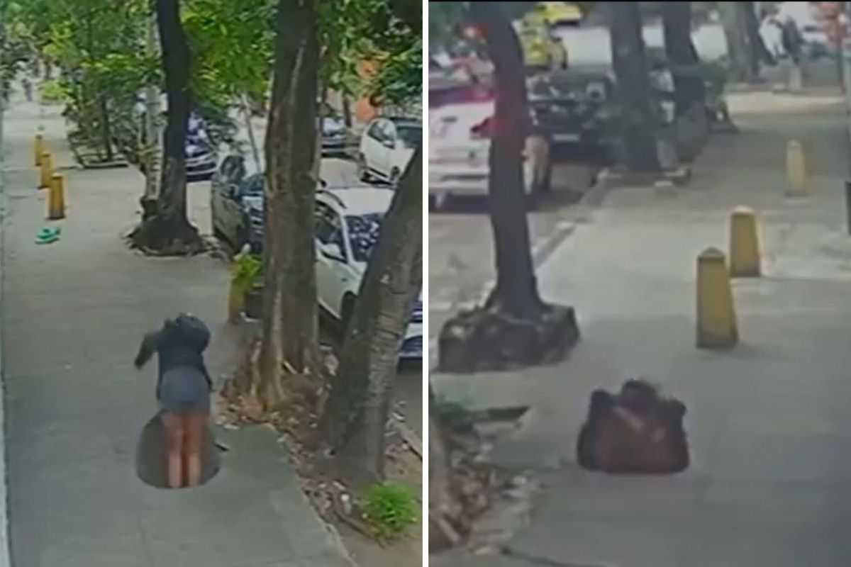 Genç kadın, hırsızların kapağını gevşettiği logar çukuruna düştü