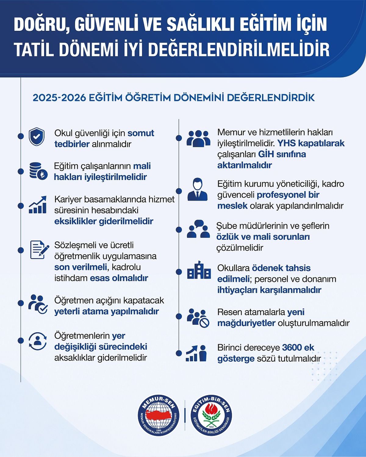 Eğitim-Bir-Sen'den 2025-2026 eğitim-öğretim dönemi değerlendirmesi