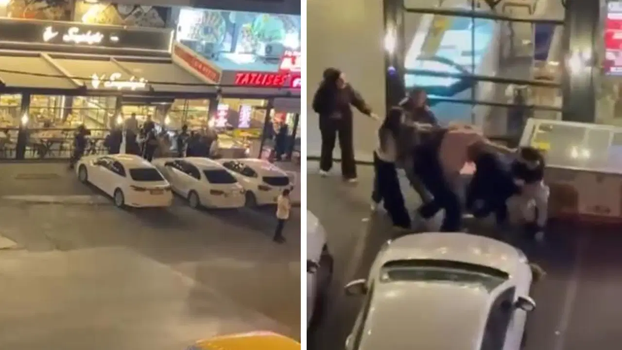 Beylikdüzü’nde 4 kadının saç saça kavgası kamerada