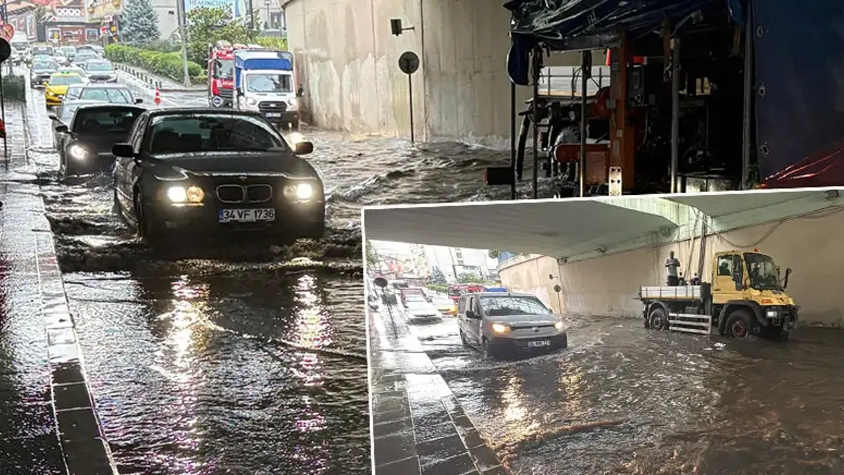 İstanbul'da sağanak hayatı felç etti! Zincirlikuyu Alt Geçidi sular altında kaldı