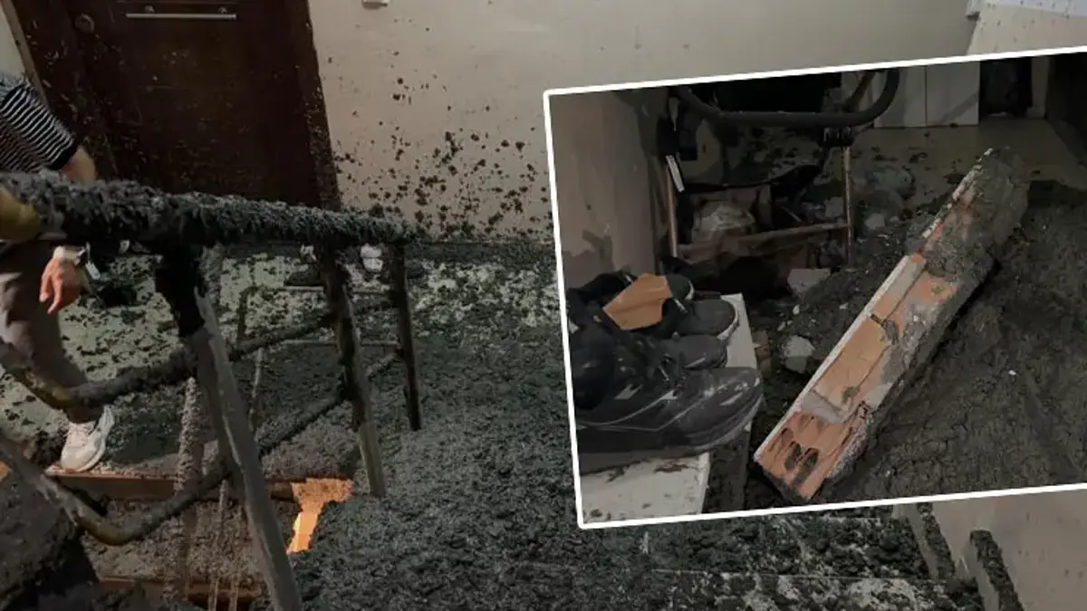İnşaat faciası! Beton dökülürken 6 katlı binanın duvarı patladı