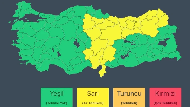 AFAD'dan bazı iller için "sarı" kodlu meteorolojik uyarı