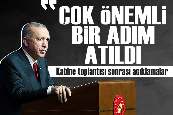 Cumhurbaşkanı Erdoğan kabine toplantısının ardından açıklamalarda bulunuyor