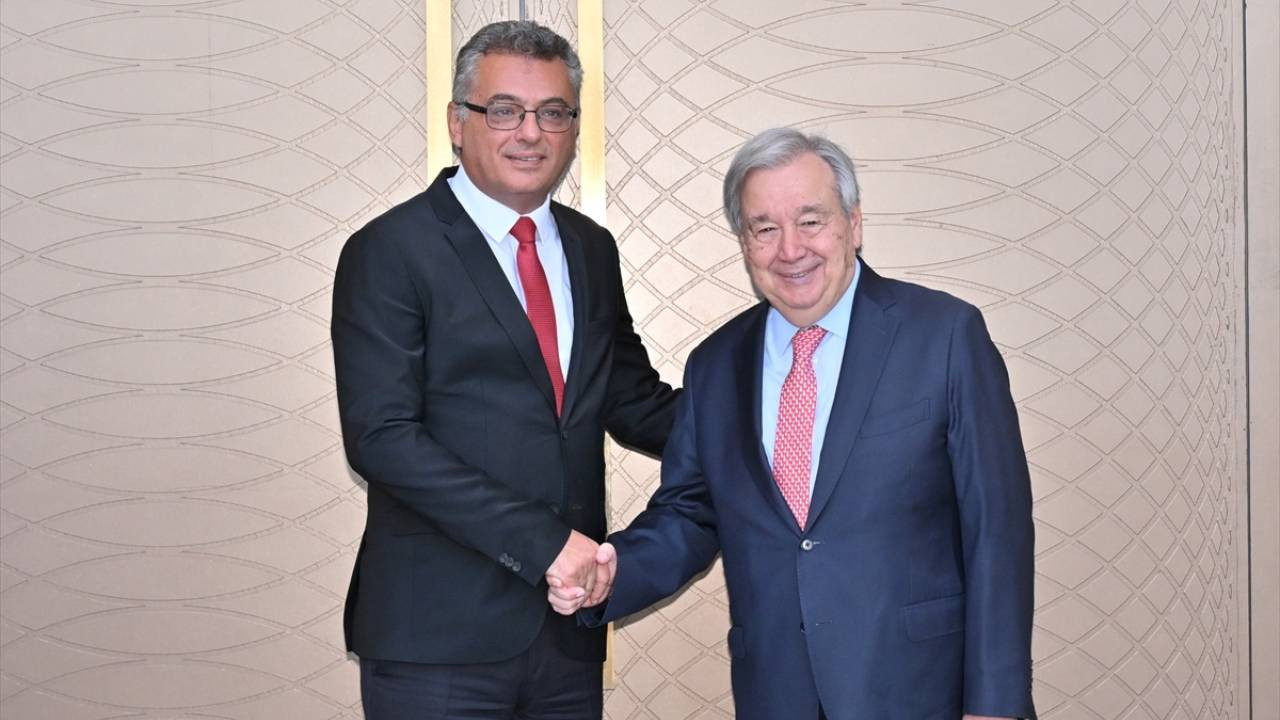 KKTC Cumhurbaşkanı Erhürman BM Genel Sekreteri Guterres'i kabul etti