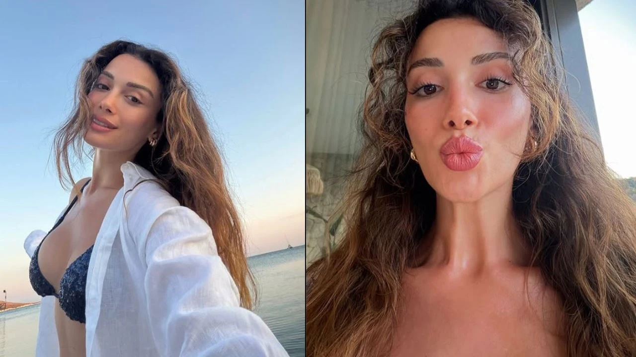 Özge Yağız set arasını fırsata çevirdi! Cesur karelerini peş peşe paylaştı