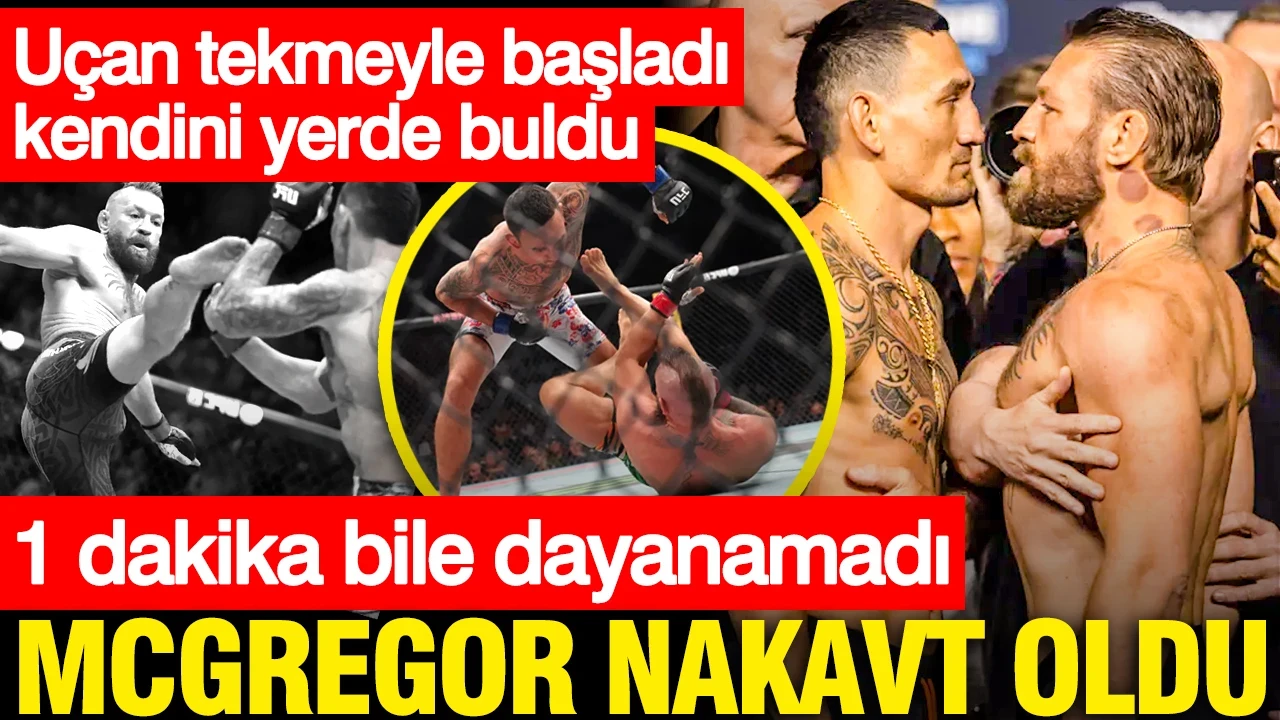 McGregor 1 dakika bile dayanamadı, nakavt oldu: Uçan tekmeyle başladı, kendini yerde buldu