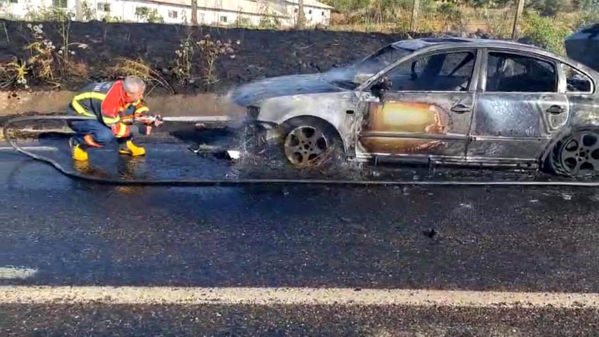 Bingöl'de seyir halindeki otomobil alevlere teslim oldu
