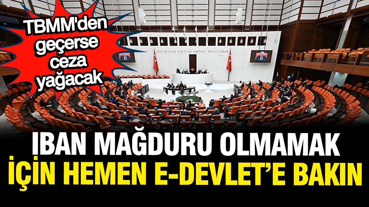 TBMM'den geçerse ceza yağacak: IBAN mağduru olmamak için hemen e-Devlet'e bakın