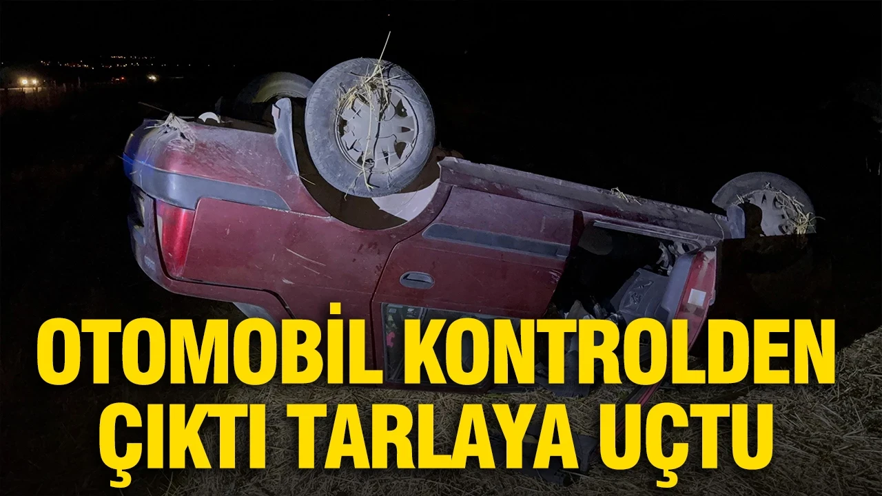 Yaban hayvanından kaçarken takla attı: Tarlaya savruldu