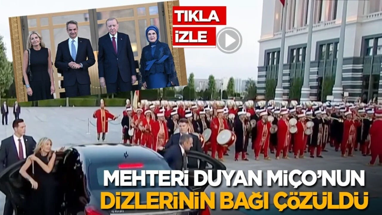 Atalarının kulakları çınladı: Mehter ile karşılanan Miçotakis’in dizlerinin bağı çözüldü