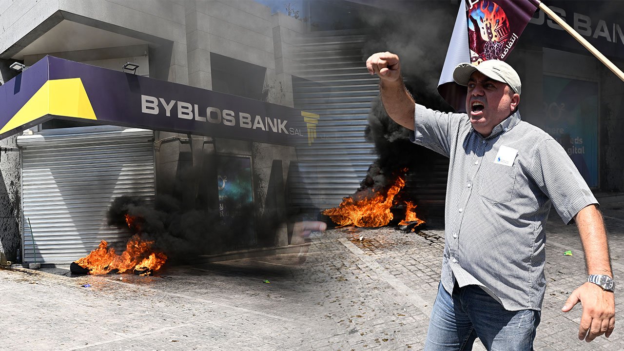 Lübnan'da ayaklanan halk bankaları ateşe verdi! Hesapları 7 yıldır blokeli