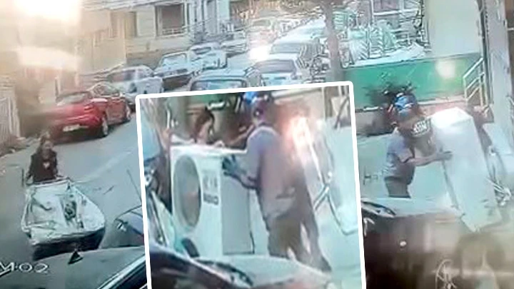 İş yerinin önündeki klima motorunu böyle çaldılar! 2 şüpheli tutuklandı