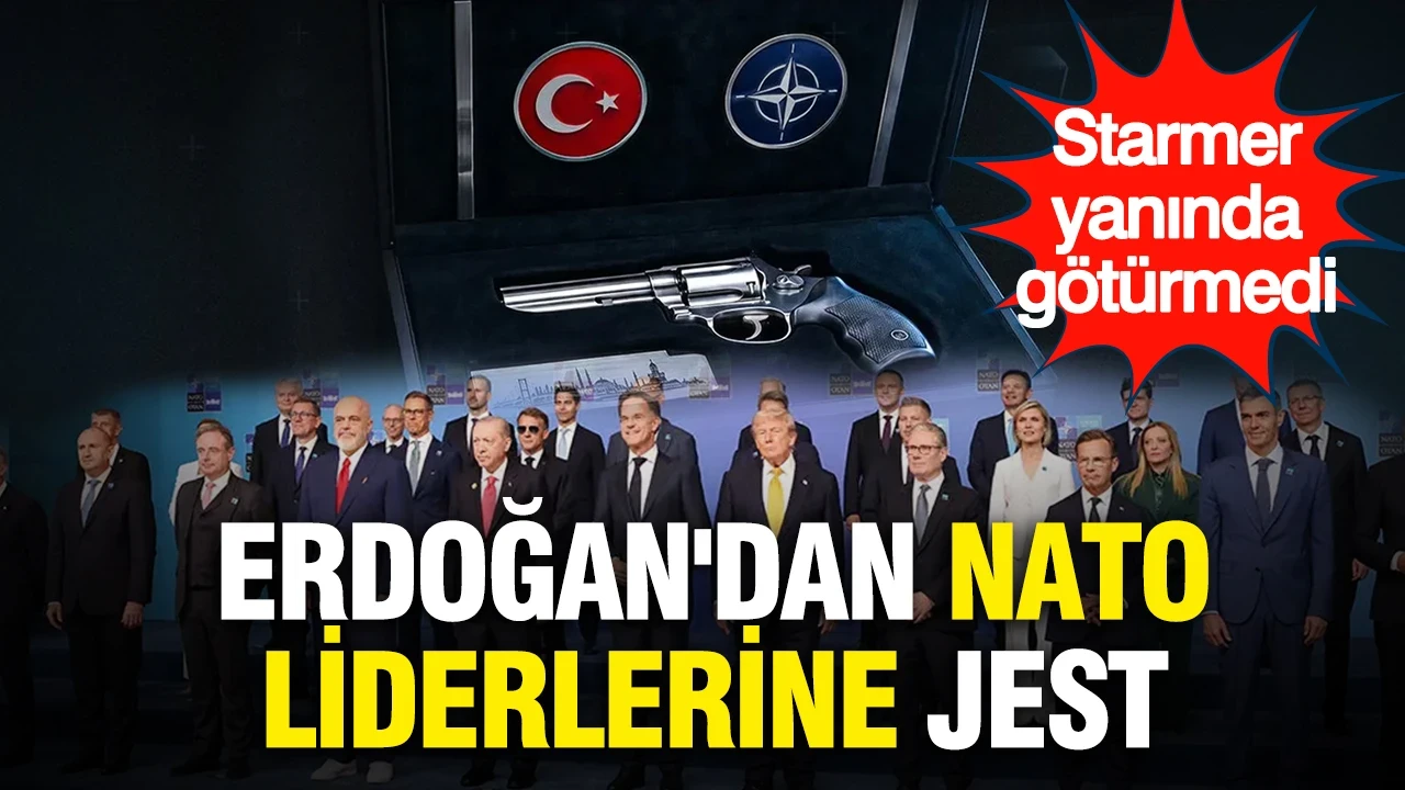 Erdoğan NATO liderlerine özel üretim işlemeli tabanca hediye etti...Starmer yanında götürmedi