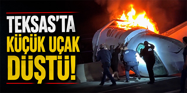 Teksas'Ta küçük uçak düştü!