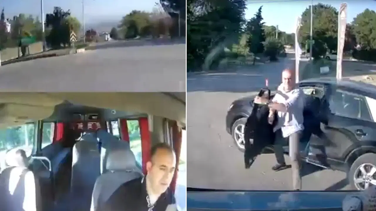 Savcı ile minibüs şoförünün trafikteki kavgasının görüntüleri ortaya çıktı: Hem savcı hem şoför hakkında adli işlem başlatıldı